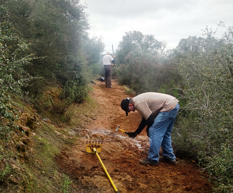 Joe and Bruce shaping the trail